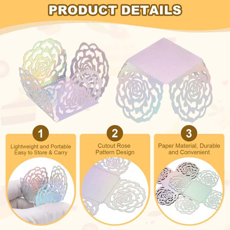 25PCS 4 Inch Truffle Wrappers for Wedding Birthday, Iridescent Color