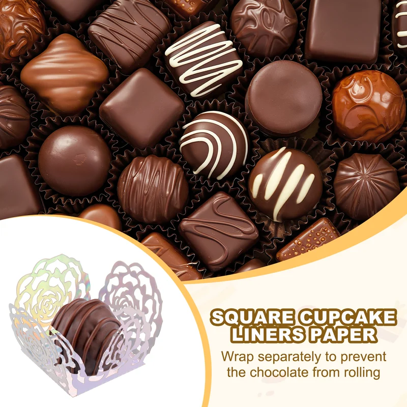 25PCS 4 Inch Truffle Wrappers for Wedding Birthday, Iridescent Color