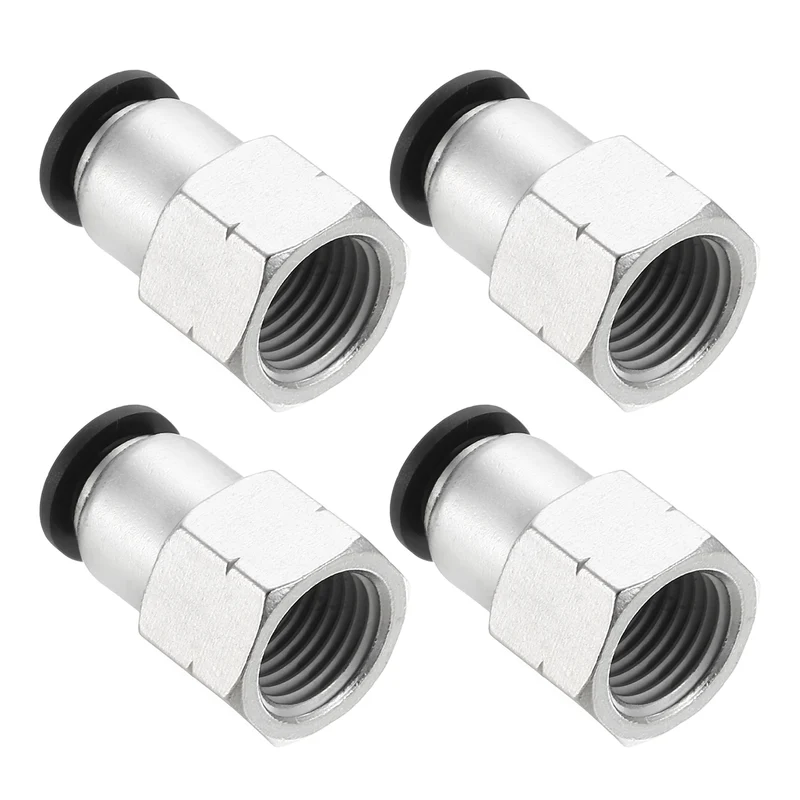 4 Pcs 8mm OD Tube to 1/4 Inch NPT Female Thread Push to Connect Fittings