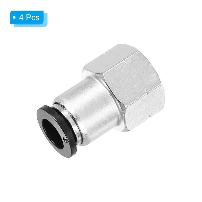 4 Pcs 8mm OD Tube to 1/4 Inch NPT Female Thread Push to Connect Fittings