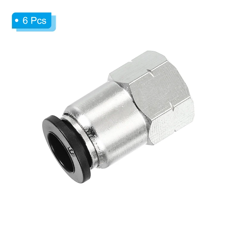 6 Pcs 8mm OD Tube to 1/8 Inch NPT Female Thread Push to Connect Fittings