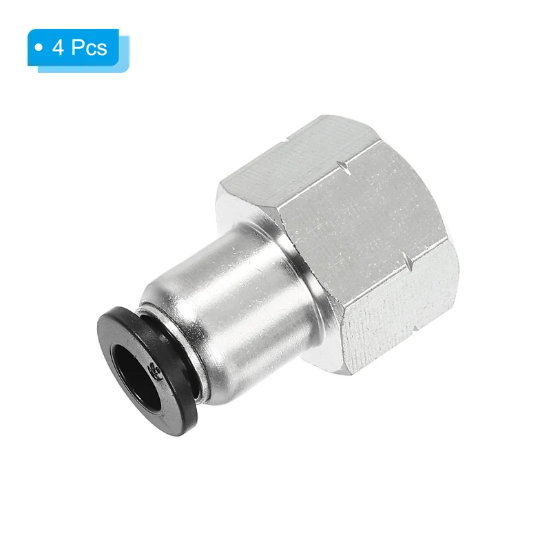 4 Pcs 6mm OD Tube to 1/4 Inch NPT Female Thread Push to Connect Fittings