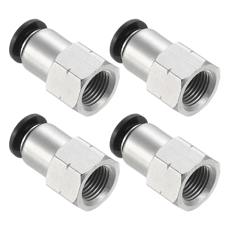 4 Pcs 6mm OD Tube to 1/8 Inch NPT Female Thread Push to Connect Fittings