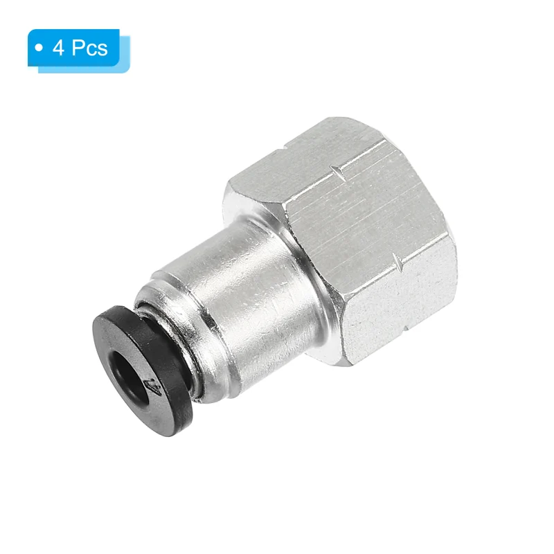 4 Pcs 4mm OD Tube to 1/8 Inch NPT Female Thread Push to Connect Fittings