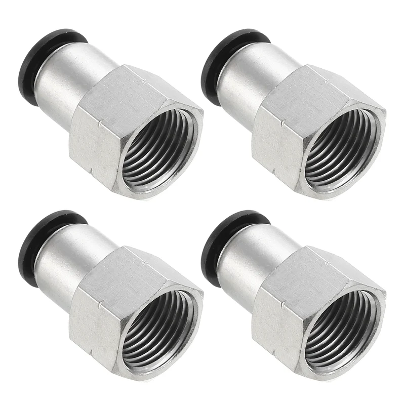 4 Pcs 1/2 Inch OD Tube to 1/2 Inch NPT Female Thread Push to Connect Fittings