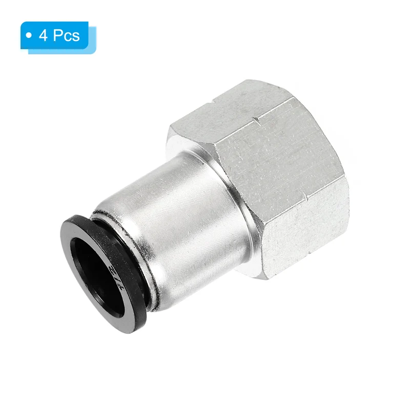 4 Pcs 1/2 Inch OD Tube to 1/2 Inch NPT Female Thread Push to Connect Fittings