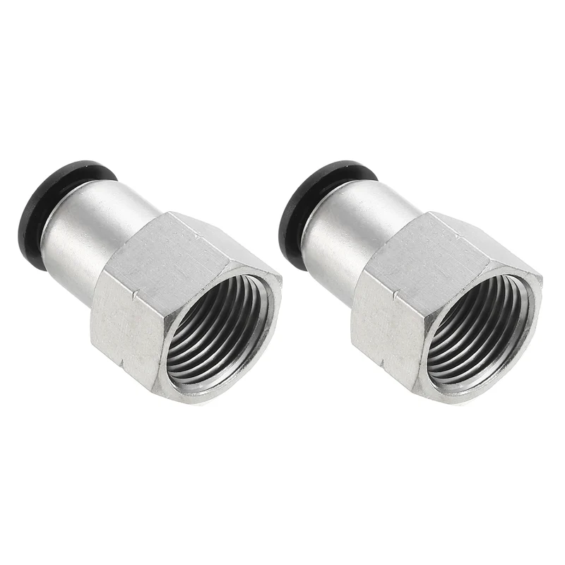 2 Pcs 1/2 Inch OD Tube to 1/2 Inch NPT Female Thread Push to Connect Fittings
