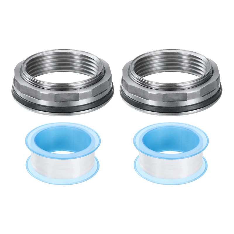 2Pcs Bulkhead Fitting 1-1/4" Female 304 Stainless Steel Water Tank Connector