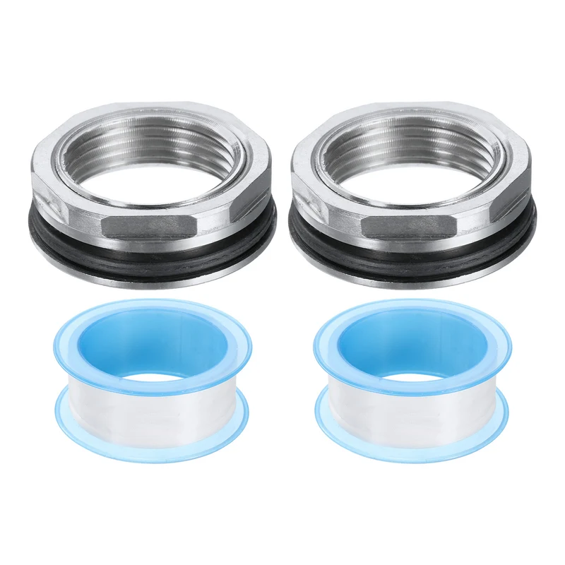 2Pcs Bulkhead Fitting 1" Female 304 Stainless Steel Water Tank Connector