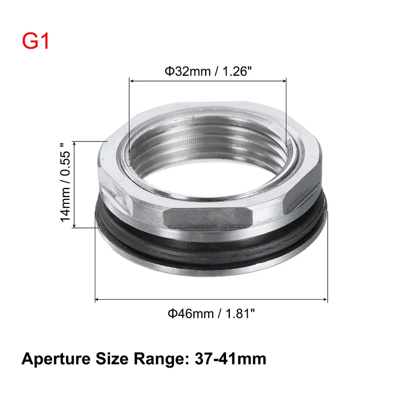 2Pcs Bulkhead Fitting 1" Female 304 Stainless Steel Water Tank Connector