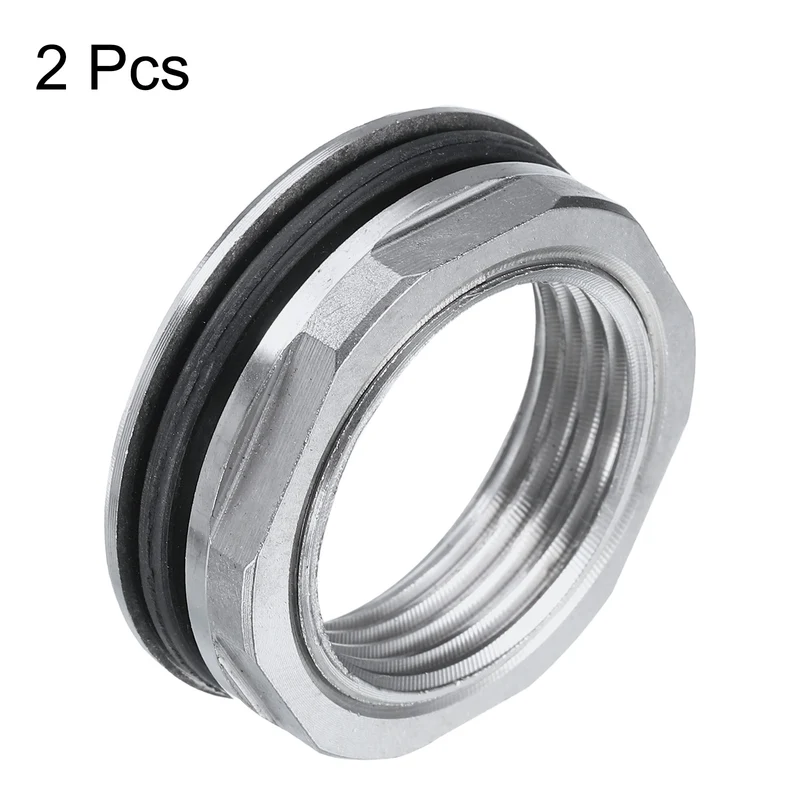 2Pcs Bulkhead Fitting 1" Female 304 Stainless Steel Water Tank Connector