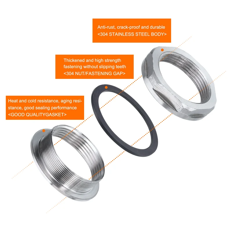 Bulkhead Fitting 3/4" Female 304 Stainless Steel Water Tank Connector