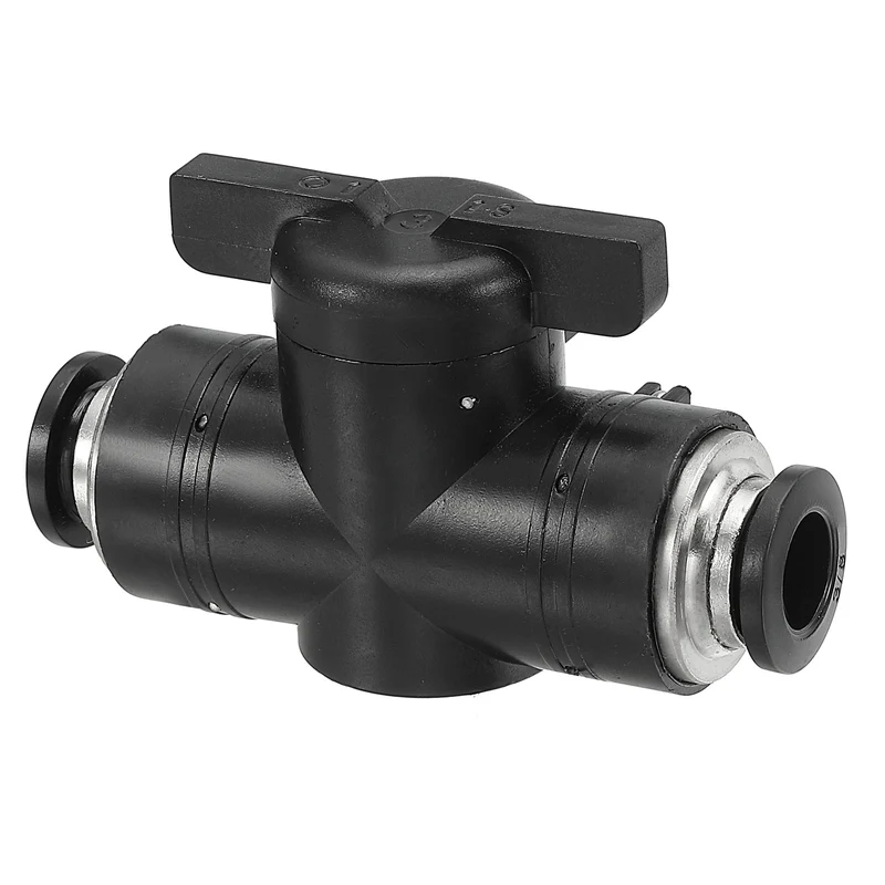 1 Pcs 3/8" Pneumatic Ball Valve, Push to Quick Connect Fittings