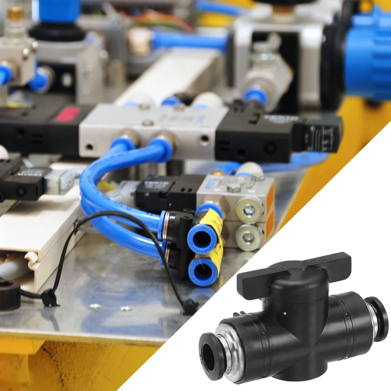 1 Pcs 3/8" Pneumatic Ball Valve, Push to Quick Connect Fittings