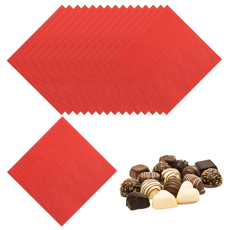 200 Pcs Candy Foil Wrappers, 3.1 x 3.1 Inch Chocolate Wrappers, Red
