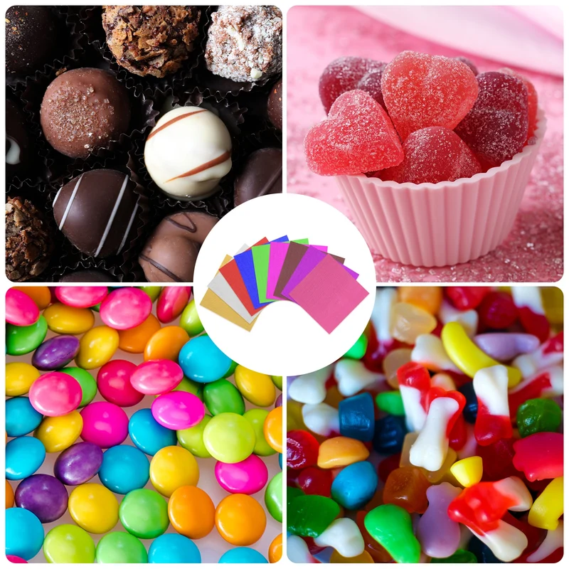 200 Pcs 3x3 Inch Foil Candy Wrappers Chocolate Wrapping Paper Dark Silver