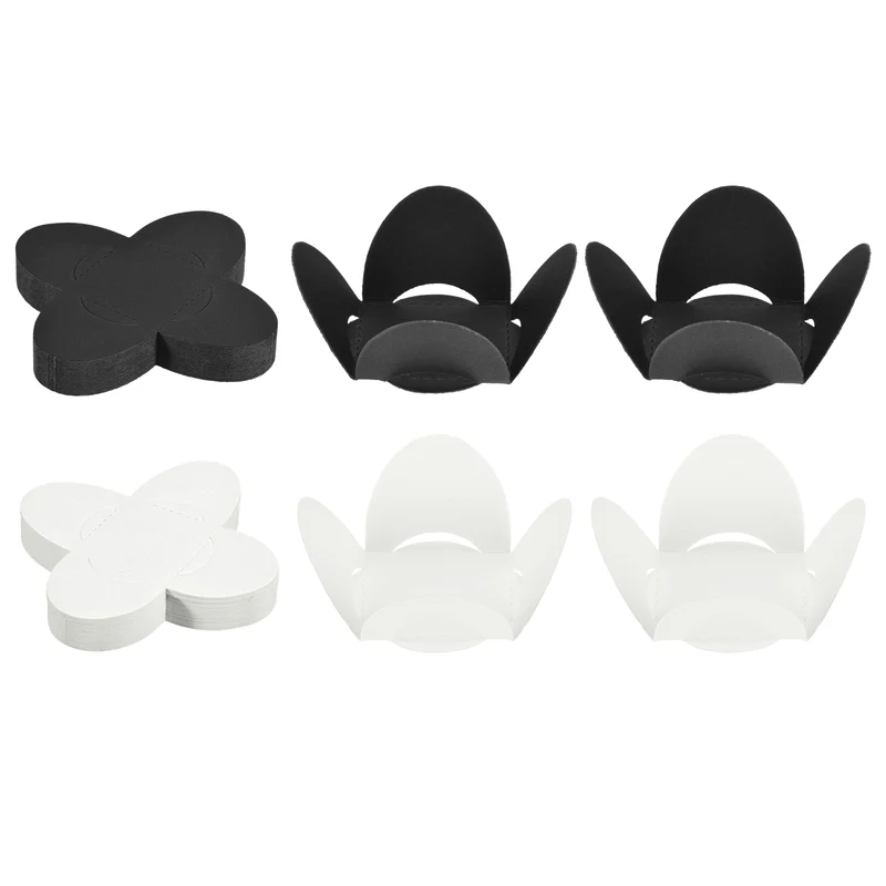 50Pcs Truffle Wrappers, Mini Cupcake Liners Chocolate Cups Liners, Black/White