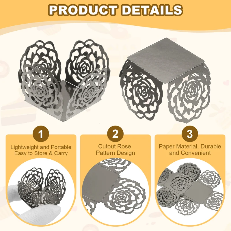 25PCS 4 Inch Truffle Wrappers for Wedding Birthday, Gray