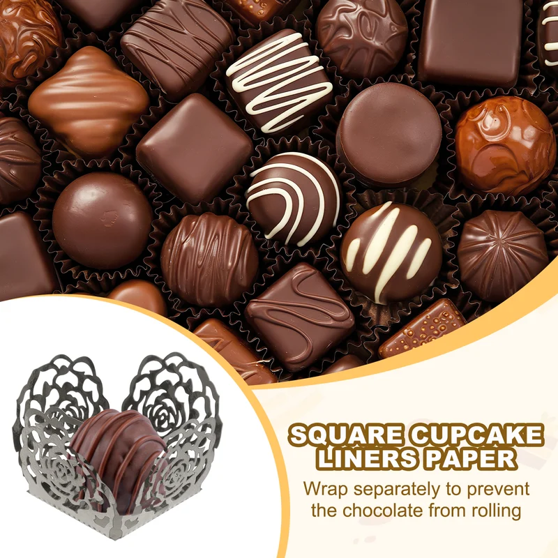 25PCS 4 Inch Truffle Wrappers for Wedding Birthday, Gray