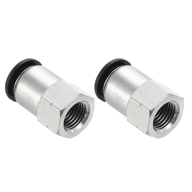 2 Pcs 1/2 Inch OD Tube to 1/4 Inch NPT Female Thread Push to Connect Fittings