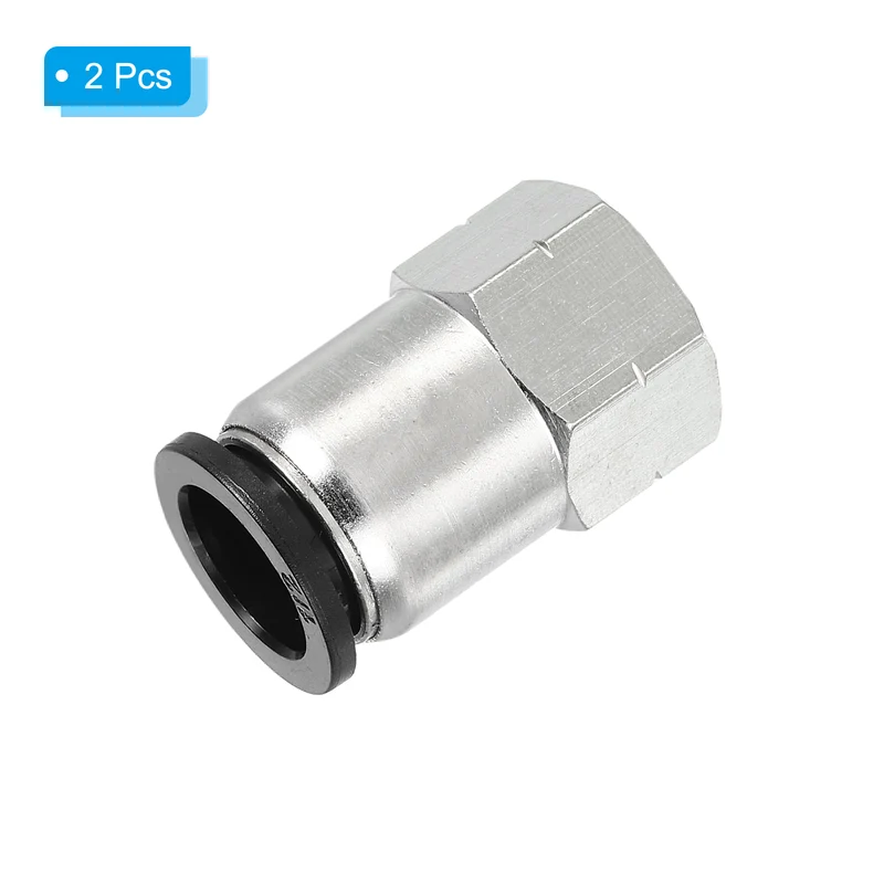 2 Pcs 1/2 Inch OD Tube to 1/4 Inch NPT Female Thread Push to Connect Fittings