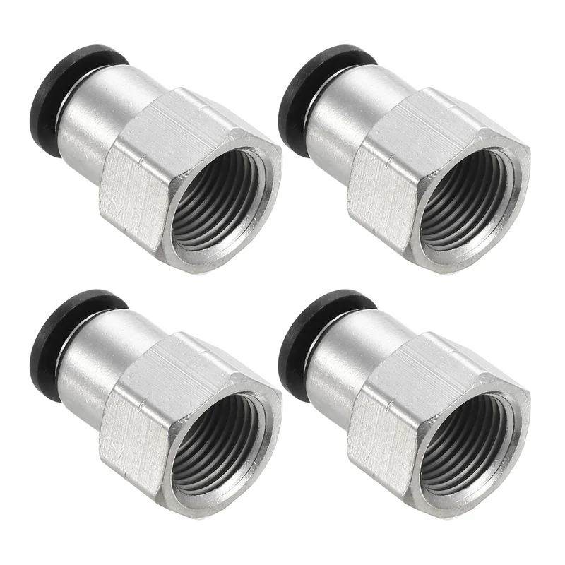 4 Pcs 3/8 Inch OD Tube to 3/8 Inch NPT Female Thread Push to Connect Fittings