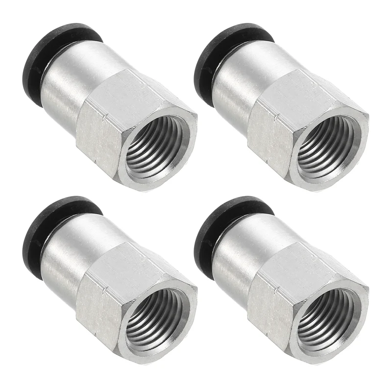 4 Pcs 3/8 Inch OD Tube to 1/4 Inch NPT Female Thread Push to Connect Fittings