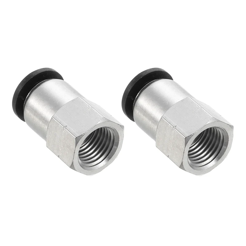 2 Pcs 3/8 Inch OD Tube to 1/4 Inch NPT Female Thread Push to Connect Fittings