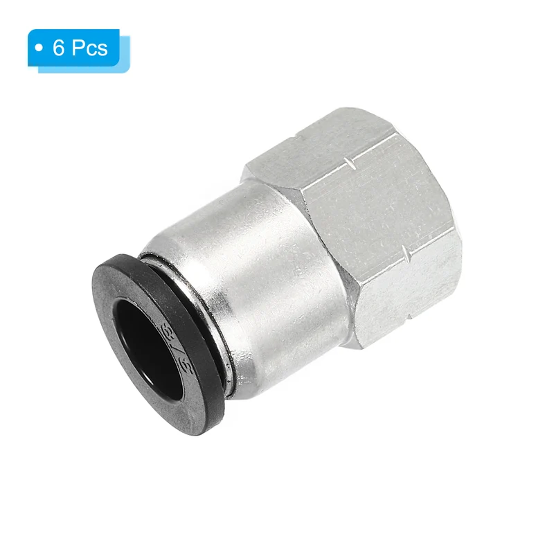 6 Pcs 3/8 Inch OD Tube to 1/8 Inch NPT Female Thread Push to Connect Fittings