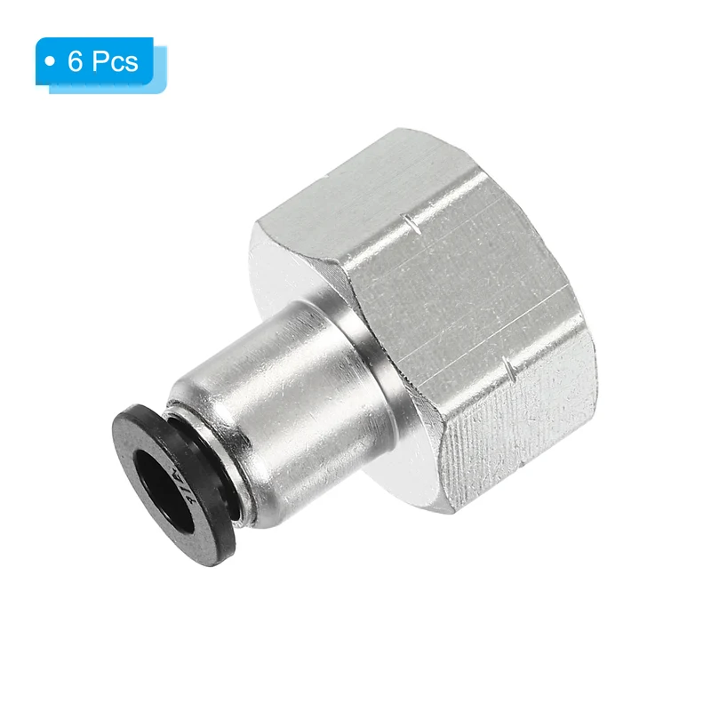 6Pcs 1/4 Inch OD Tube to 3/8 Inch NPT Female Thread Push to Connect Fittings