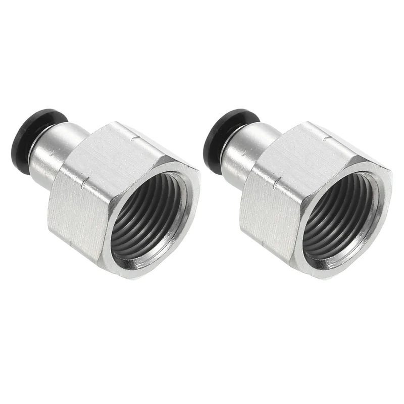 2Pcs 1/4 Inch OD Tube to 3/8 Inch NPT Female Thread Push to Connect Fittings