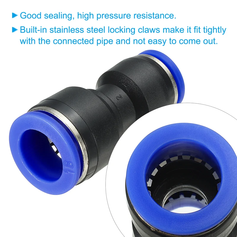 16 x 12mm Push to Connect Fitting Quick Release Pneumatic Connectors 5Pcs