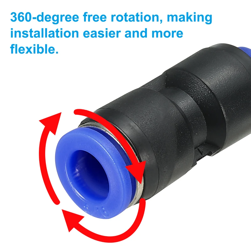 5/16 x 5/32" Push to Connect Fitting Quick Release Pneumatic Connectors 10Pcs