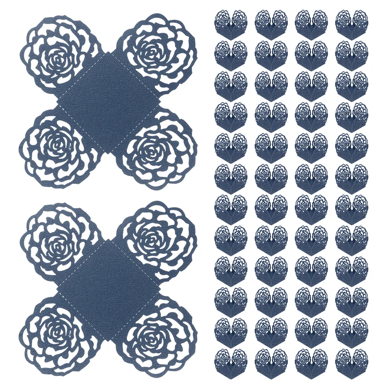 50PCS 4 Inch Truffle Wrappers for Wedding Birthday, Dark Blue
