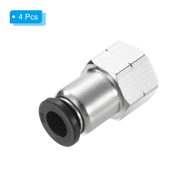 4 Pcs 1/4 Inch OD Tube to 1/8 Inch NPT Female Thread Push to Connect Fittings