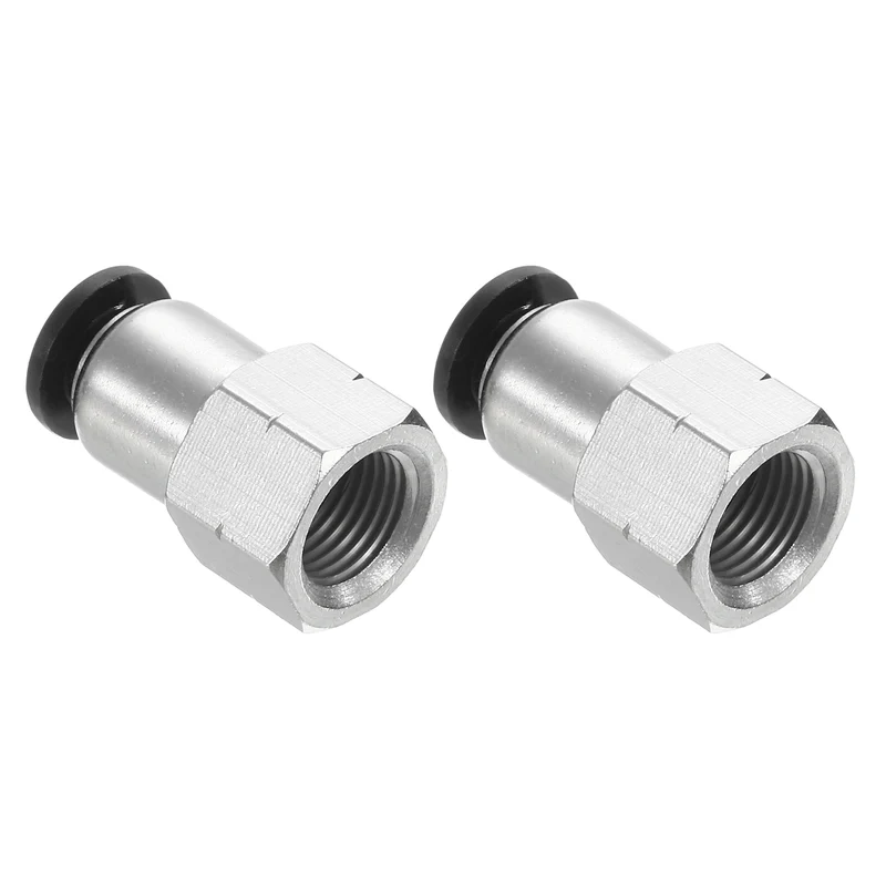 2 Pcs 1/4 Inch OD Tube to 1/8 Inch NPT Female Thread Push to Connect Fittings