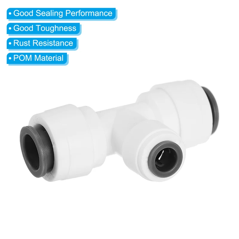 5Pcs 3/8" x 1/4" Push to Connect Tee Fittings Reducing Water Line Fitting White