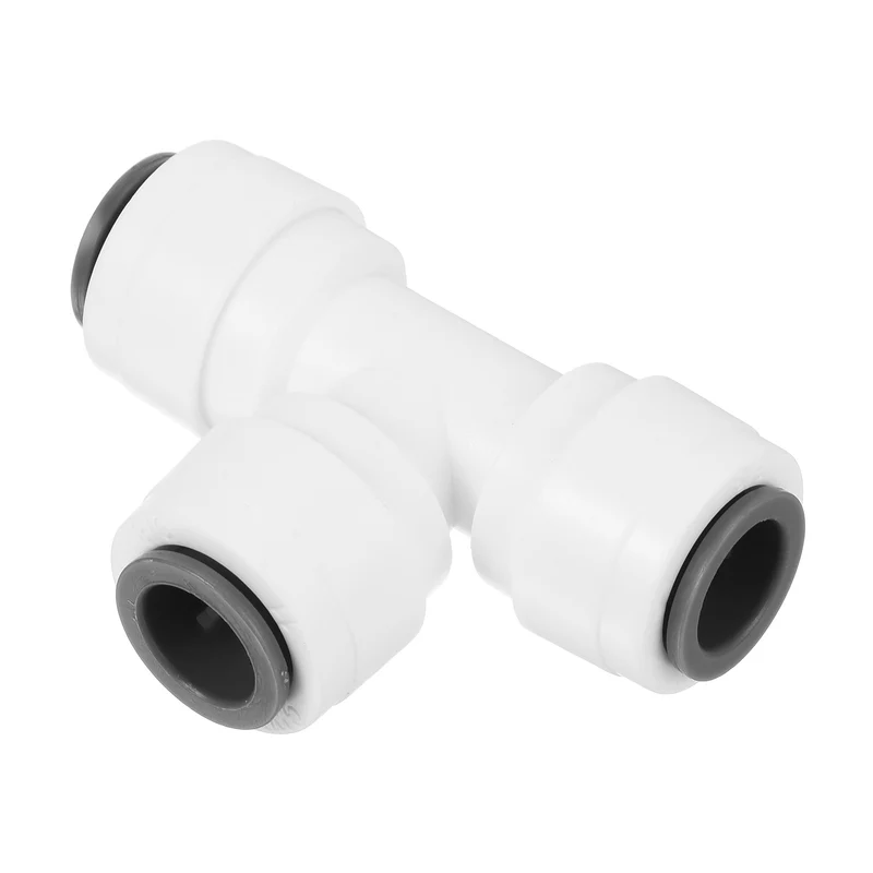 3/8" Push to Connect Tee Fittings, T Shape Water Line Fitting for RO Water System, White