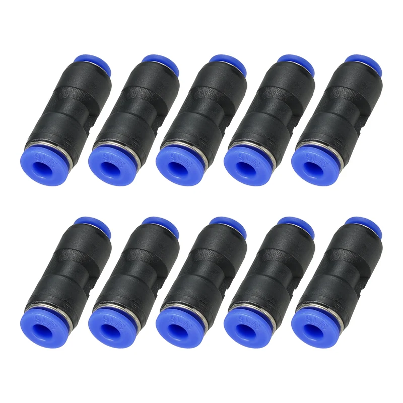 3/16 x 5/32" Push to Connect Fitting Quick Release Pneumatic Connectors 10Pcs
