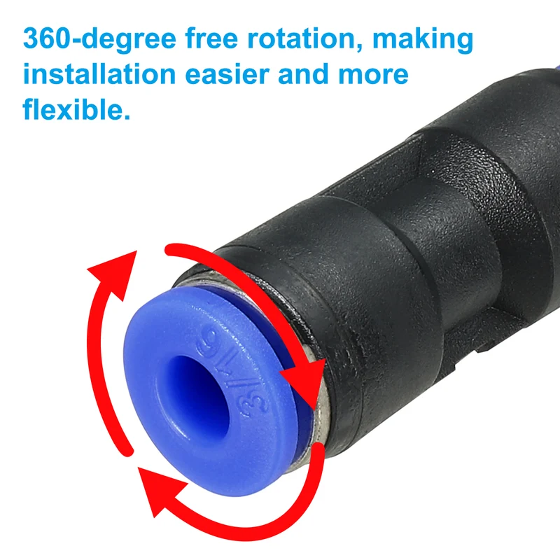 3/16 x 5/32" Push to Connect Fitting Quick Release Pneumatic Connectors 10Pcs
