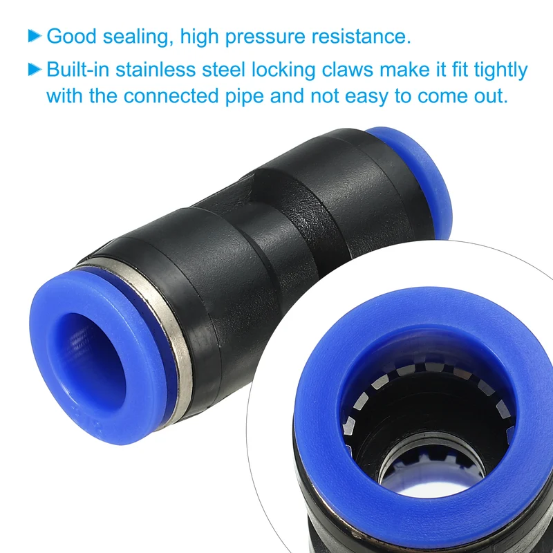 3/8 x 5/16" Push to Connect Fitting Quick Release Pneumatic Connectors 10Pcs