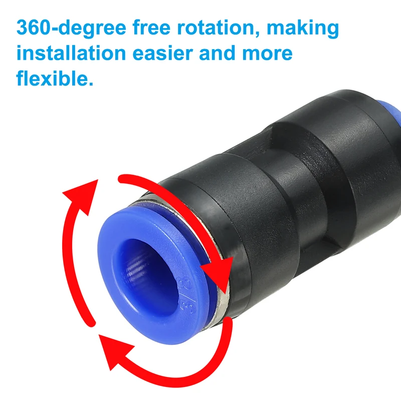 3/8 x 3/16" Push to Connect Fitting Quick Release Pneumatic Connectors 10Pcs