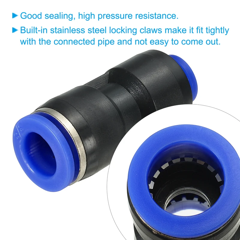 1/4 x 3/8" Push to Connect Fitting Quick Release Pneumatic Connectors 5Pcs