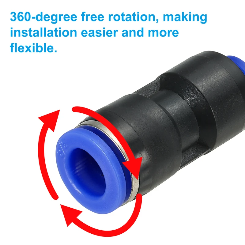1/4 x 3/8" Push to Connect Fitting Quick Release Pneumatic Connectors 5Pcs