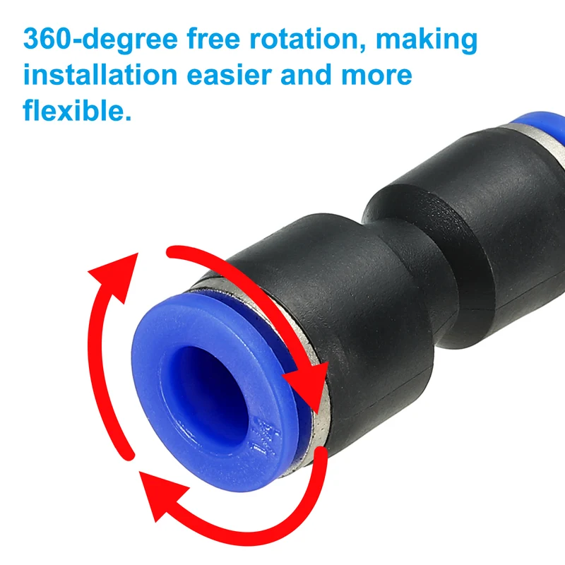 1/4 x 1/8" Push to Connect Fitting Quick Release Pneumatic Connectors 5Pcs