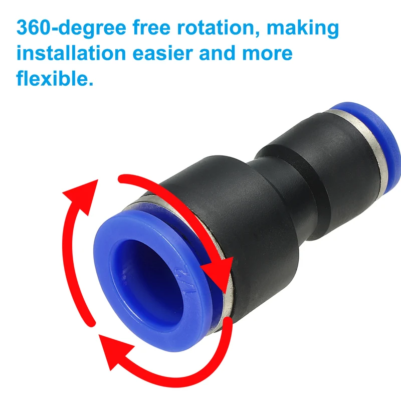 1/2 x 5/16" Push to Connect Fitting Quick Release Pneumatic Connectors 5Pcs