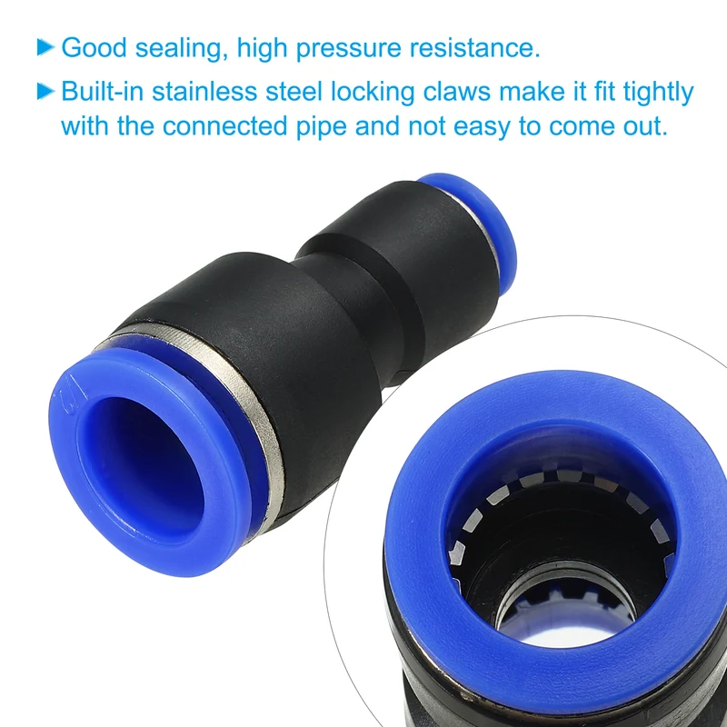 1/2 x 1/4" Push to Connect Fitting Quick Release Pneumatic Connectors 5Pcs
