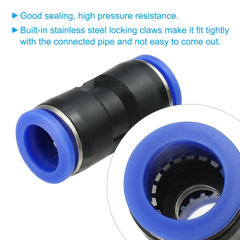16mm Push to Connect Fitting Quick Release Pneumatic Connectors 5Pcs