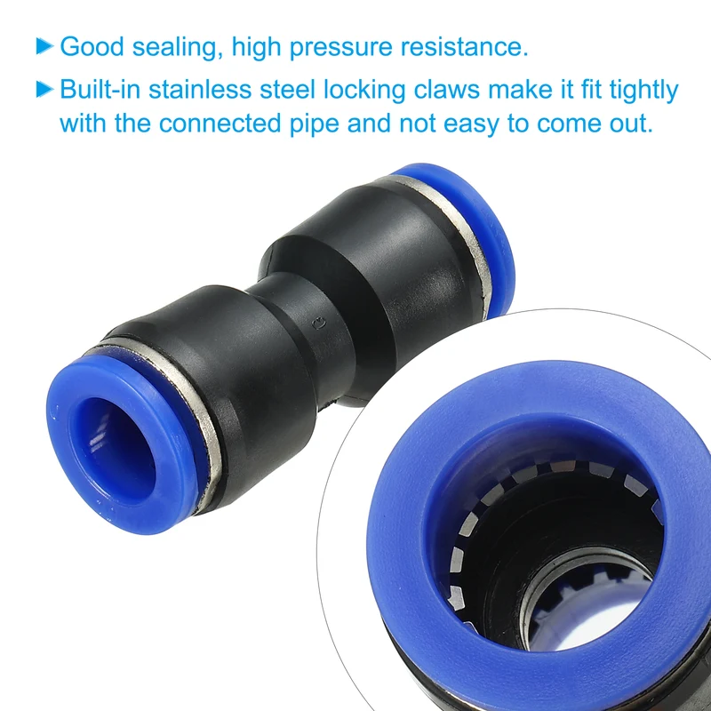 10mm Push to Connect Fitting Quick Release Pneumatic Connectors 5Pcs
