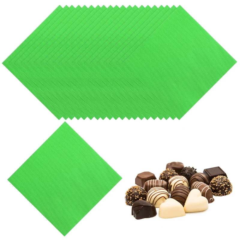 400 Pcs Candy Foil Wrappers, 3.1 x 3.1 Inch Chocolate Wrappers, Green